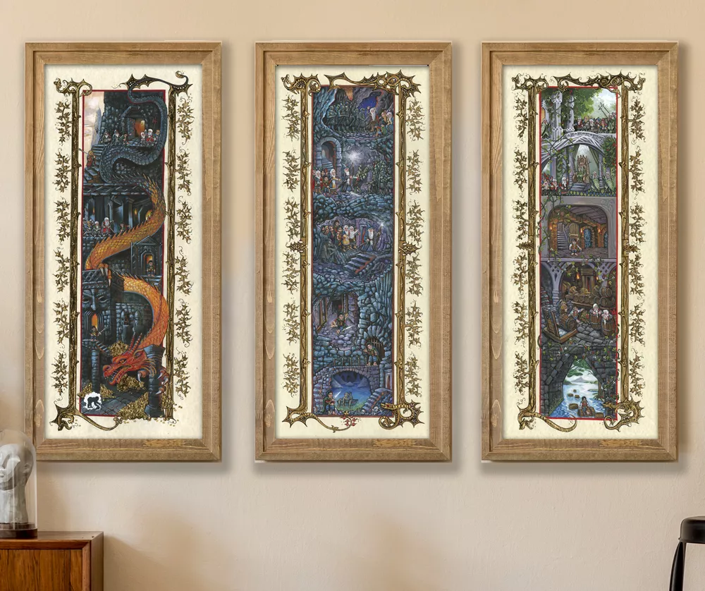 The Hobbit Large Triptych FREE SHIPPING