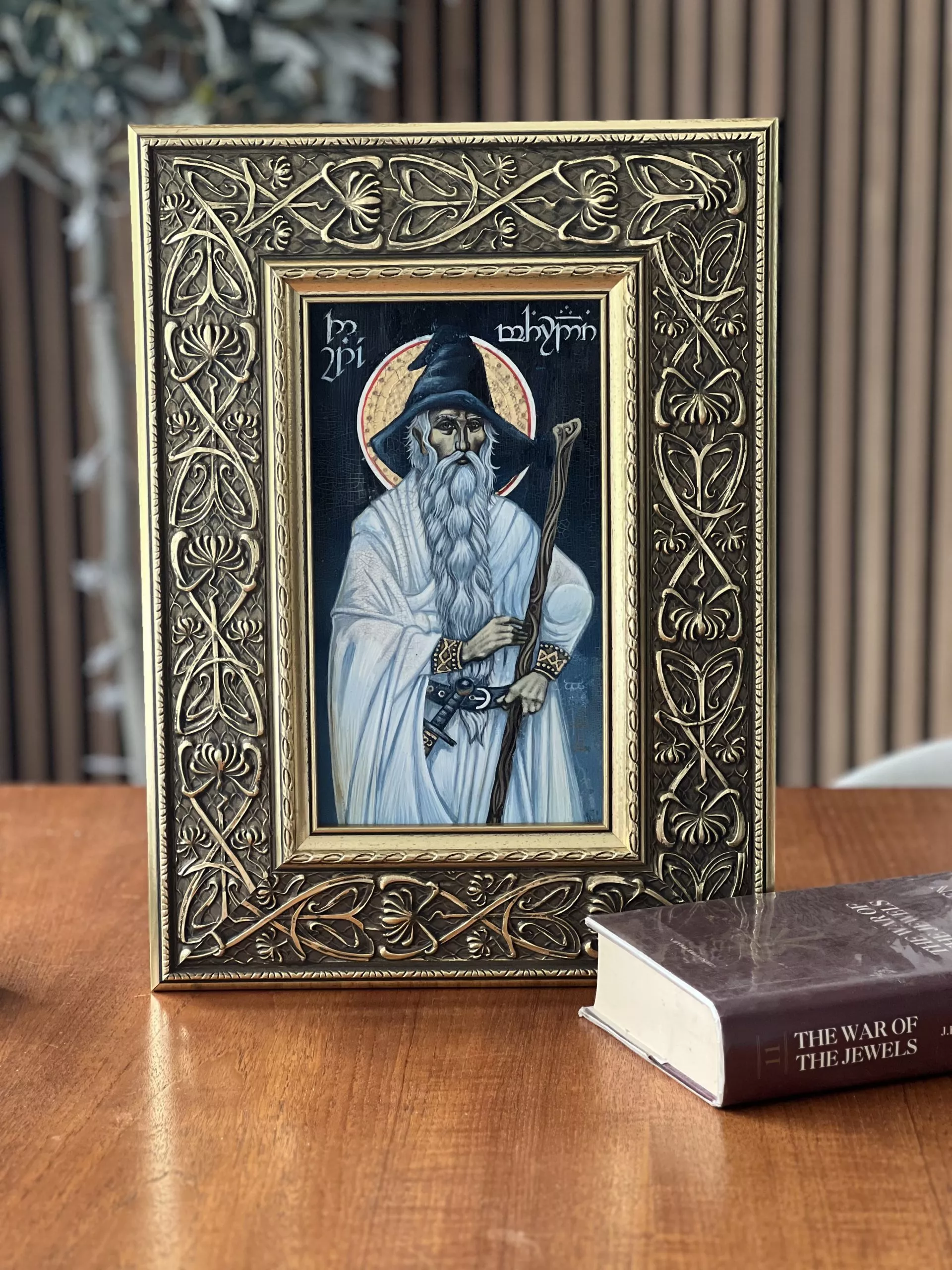 Gandalf the White on Blue Panel (Repainting)
