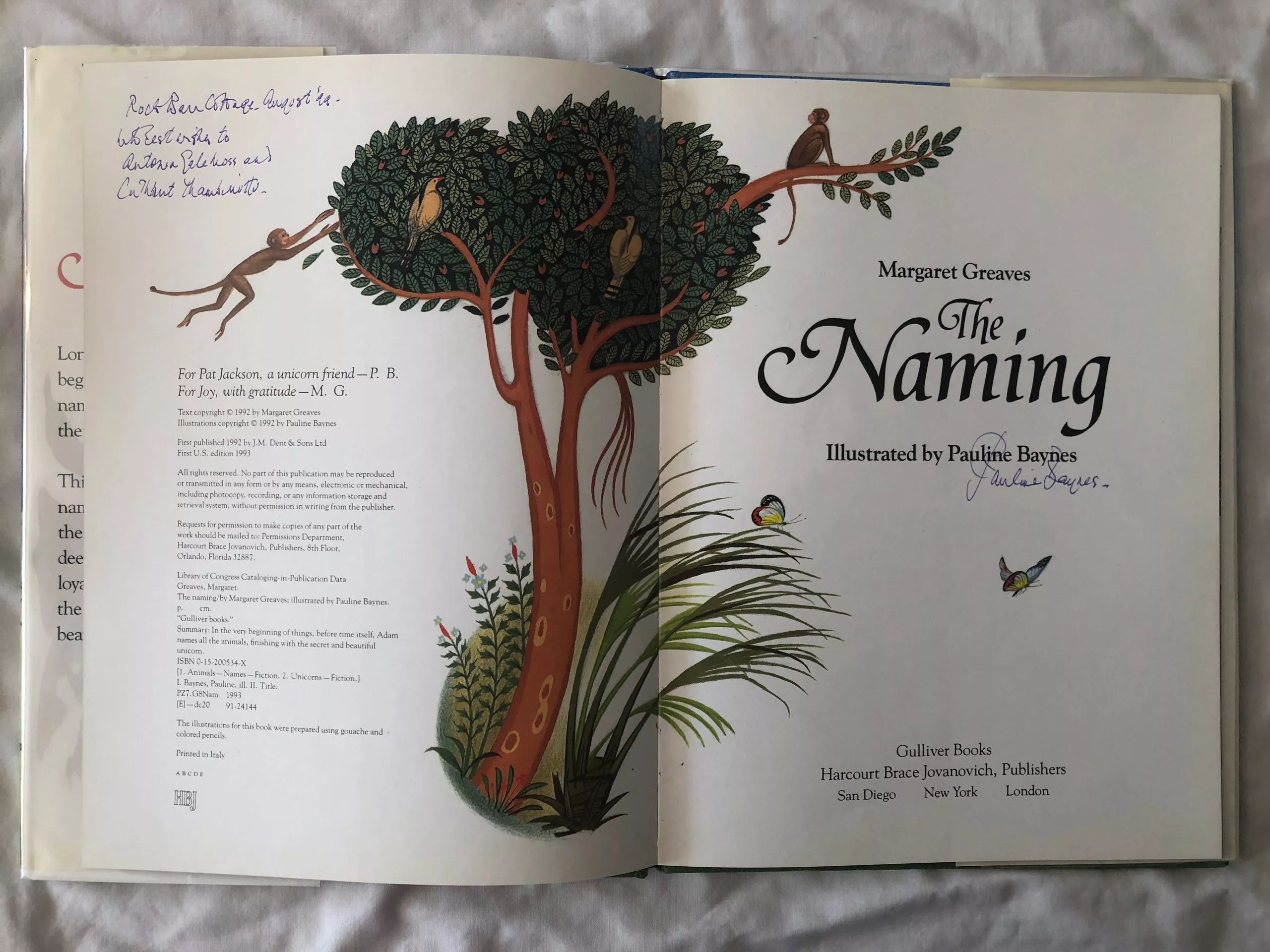 The Naming ; SIGNED & DEDICATED by Pauline Baynes