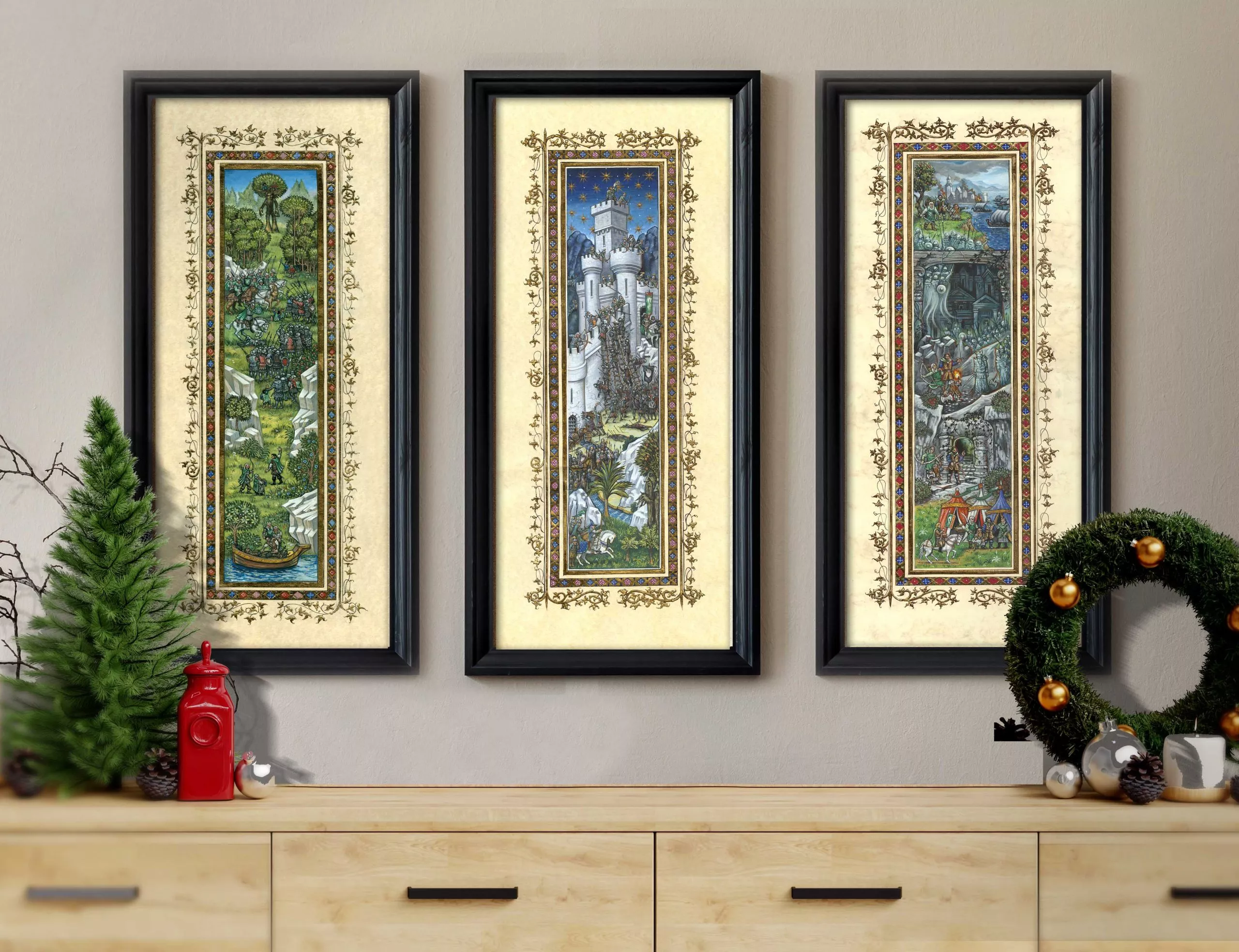 Rohan, Lord of the Rings Large Triptych Series FREE SHIPPING
