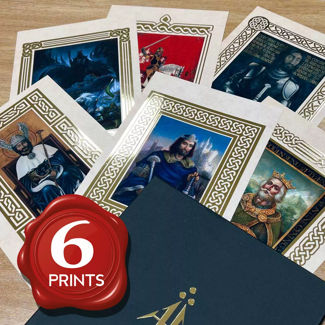 Kings of Middle Earth Gold foil Series (6 prints) (Aragorn and Theoden)